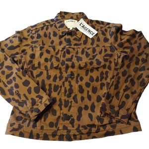 L'Agence Womens Celine Slim Jacket Cheetah Prnt Cotton Blend  NWT Size M